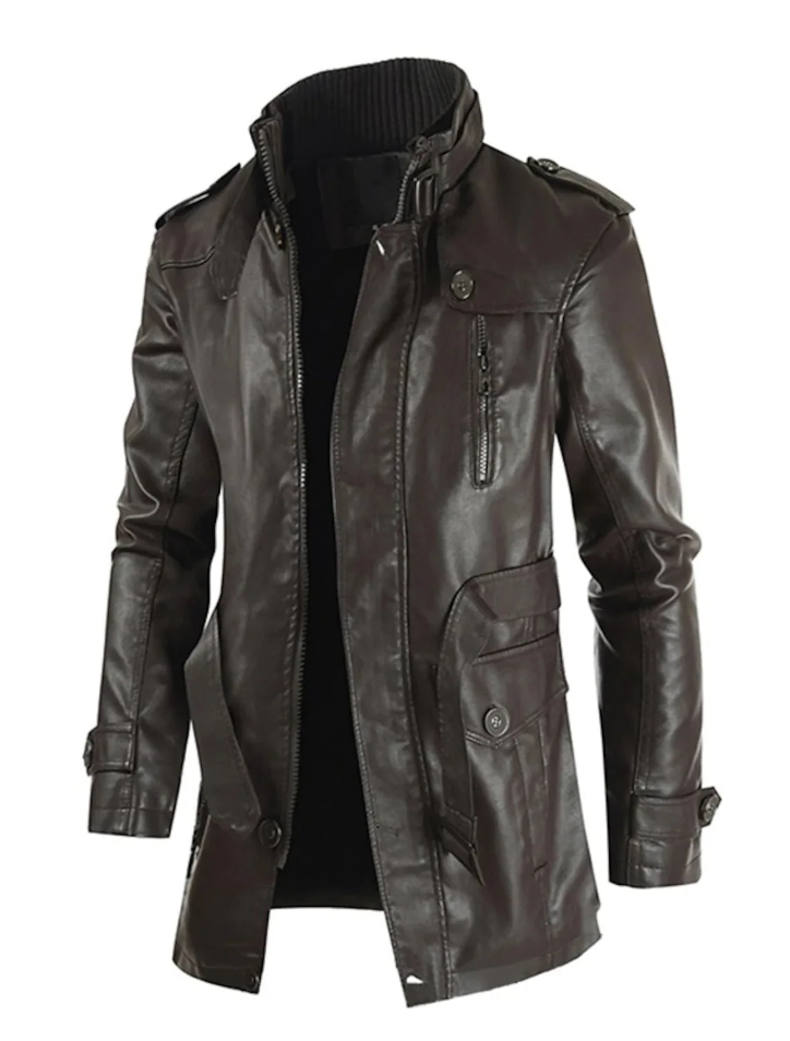 Mathis - veste longue en cuir pour homme